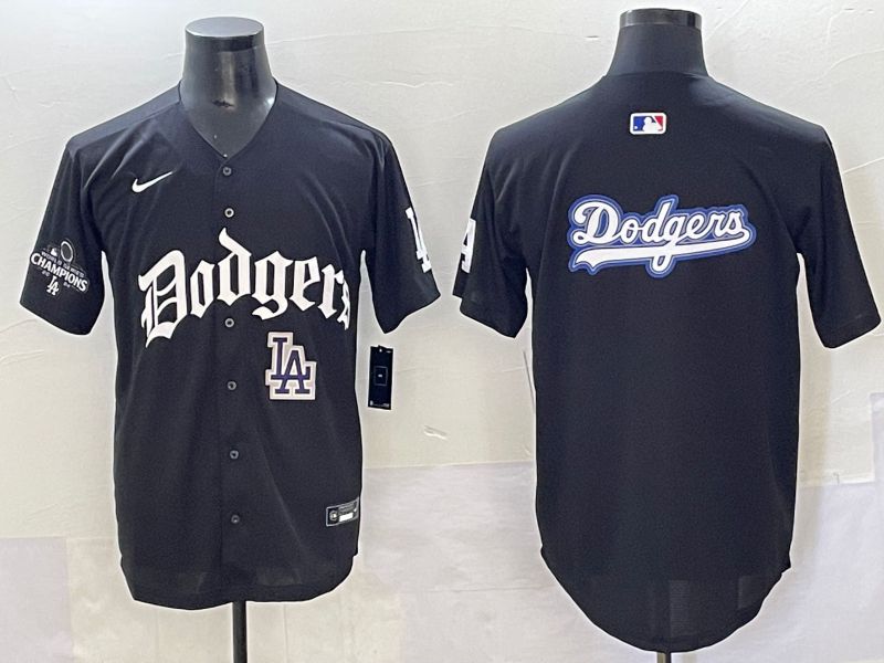 Men 2025 Los Angeles Dodgers Blank Black Seventh generation Joint Name Nike MLB Jersey style 32
